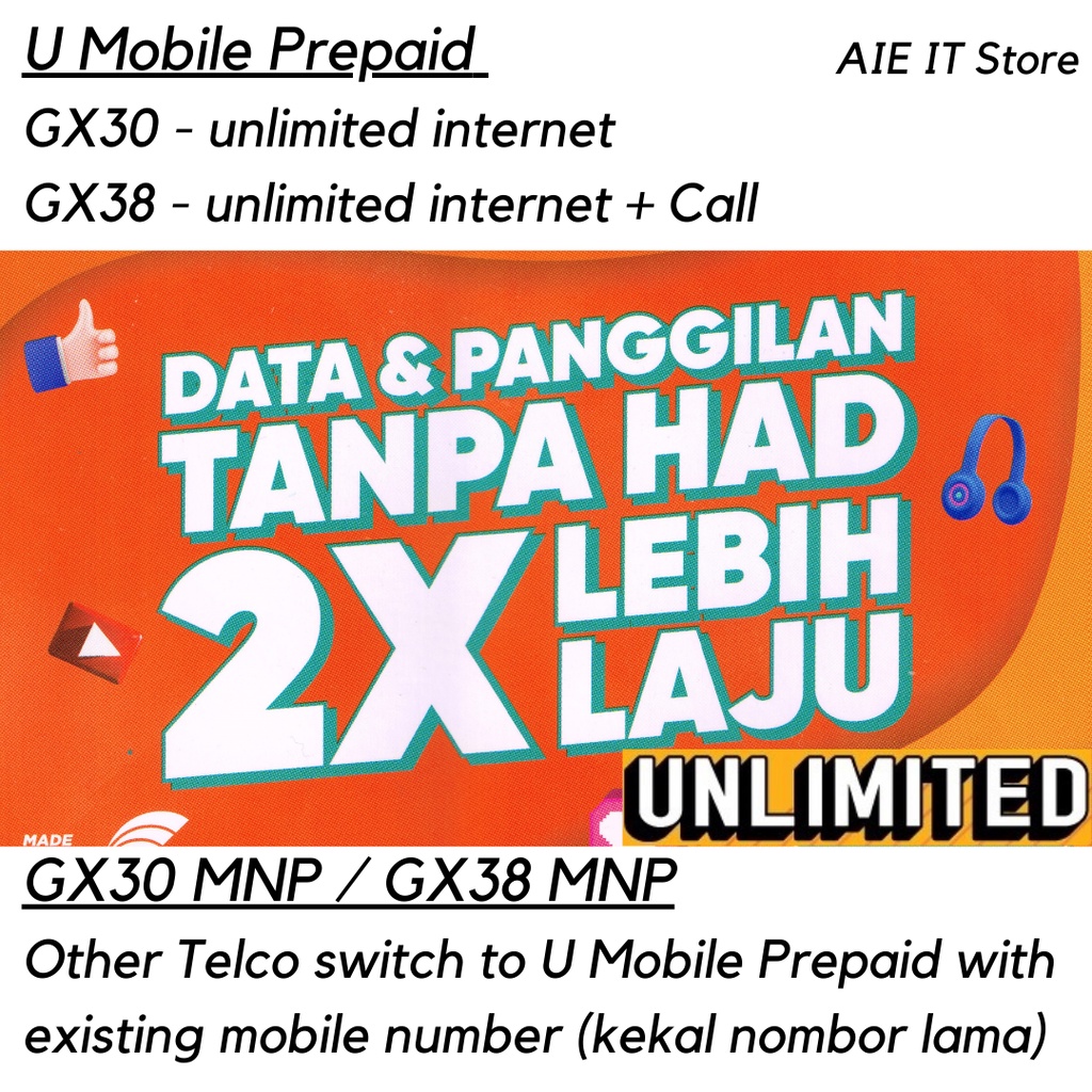 Buy Umobile Sim Card Prepaid Unlimited Gx30 Gx38 Mnp Keep Old Number Kekal Nombor Lama Postpaid Unlimited Gx68 Mnp Seetracker Malaysia