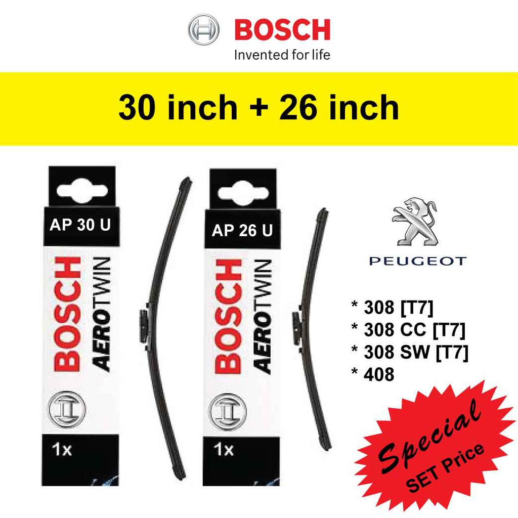 Bosch Aerotwin Ap30u Ap26u 1 Set Peugeot 308 408 Solicone