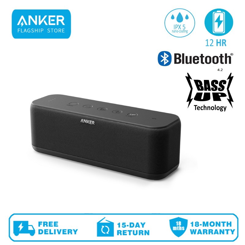 Anker A3145 Soundcore Boost w Bluetooth Speaker With Bassup Tech 12h Playtime Ipx5 Shopee Malaysia