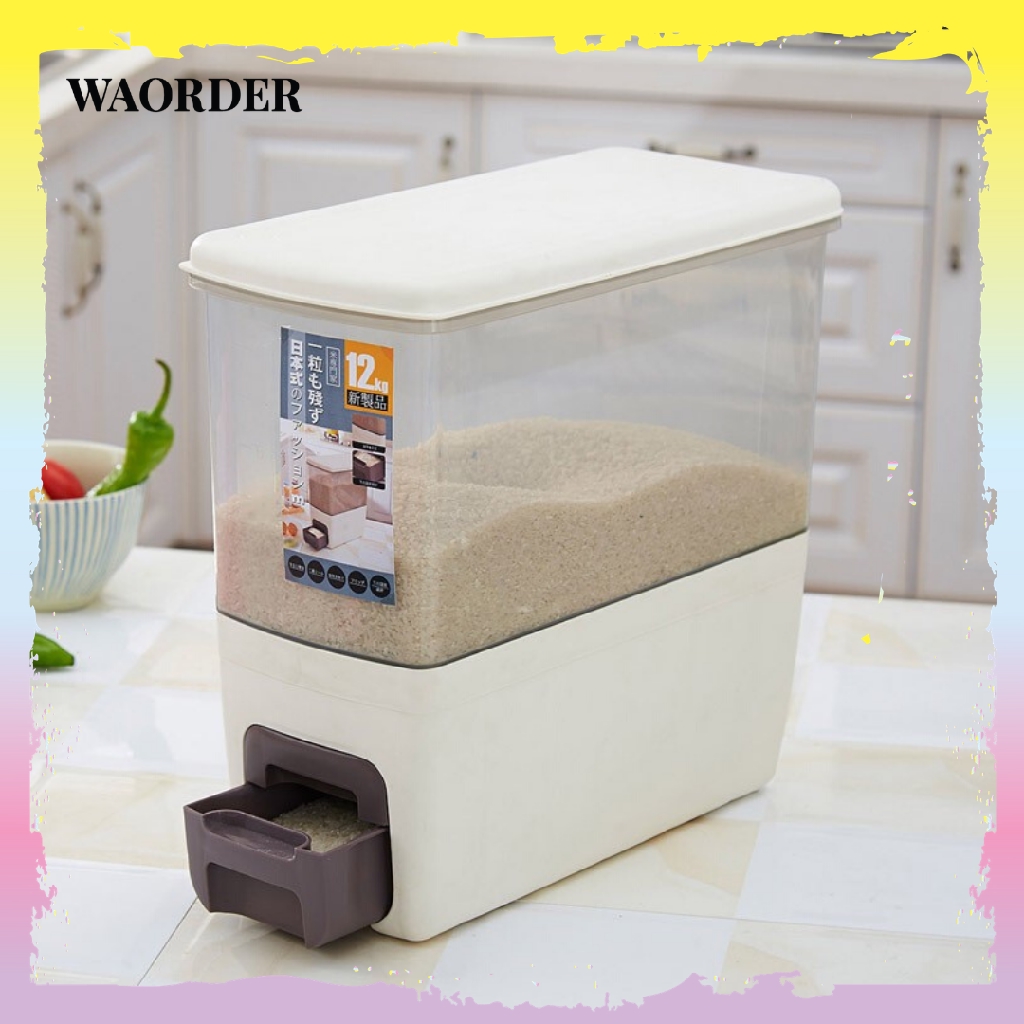 Japanese Rice Dispenser Food Storage Keeper Container Box Kitchen Organizer 12kg Shopee Malaysia