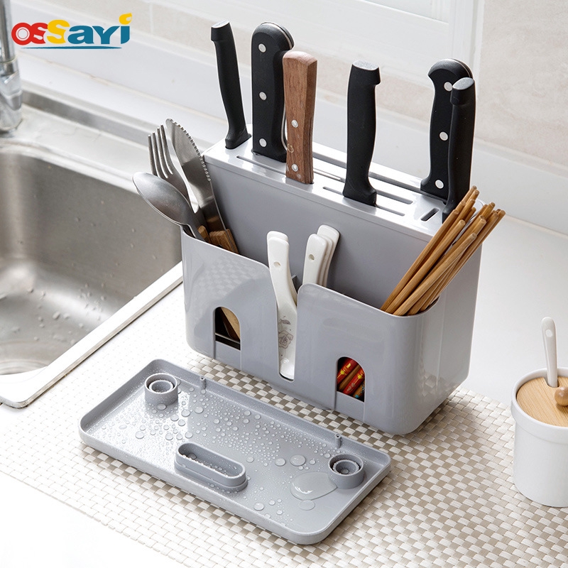 Plastic Kitchen Knife Blocks Holder In Drawer Knife Organizer