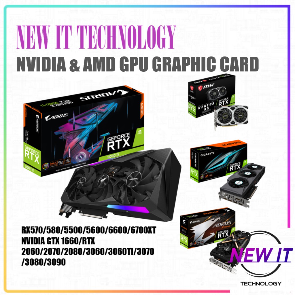 AMD GPU GRAPHIC CARD RX 6600 6900xt NVIDIA GTX 1050ti 1650 1660S RTX 2060 3050 3060 3060TI 3070 3070TI 3080 3080TI 3090