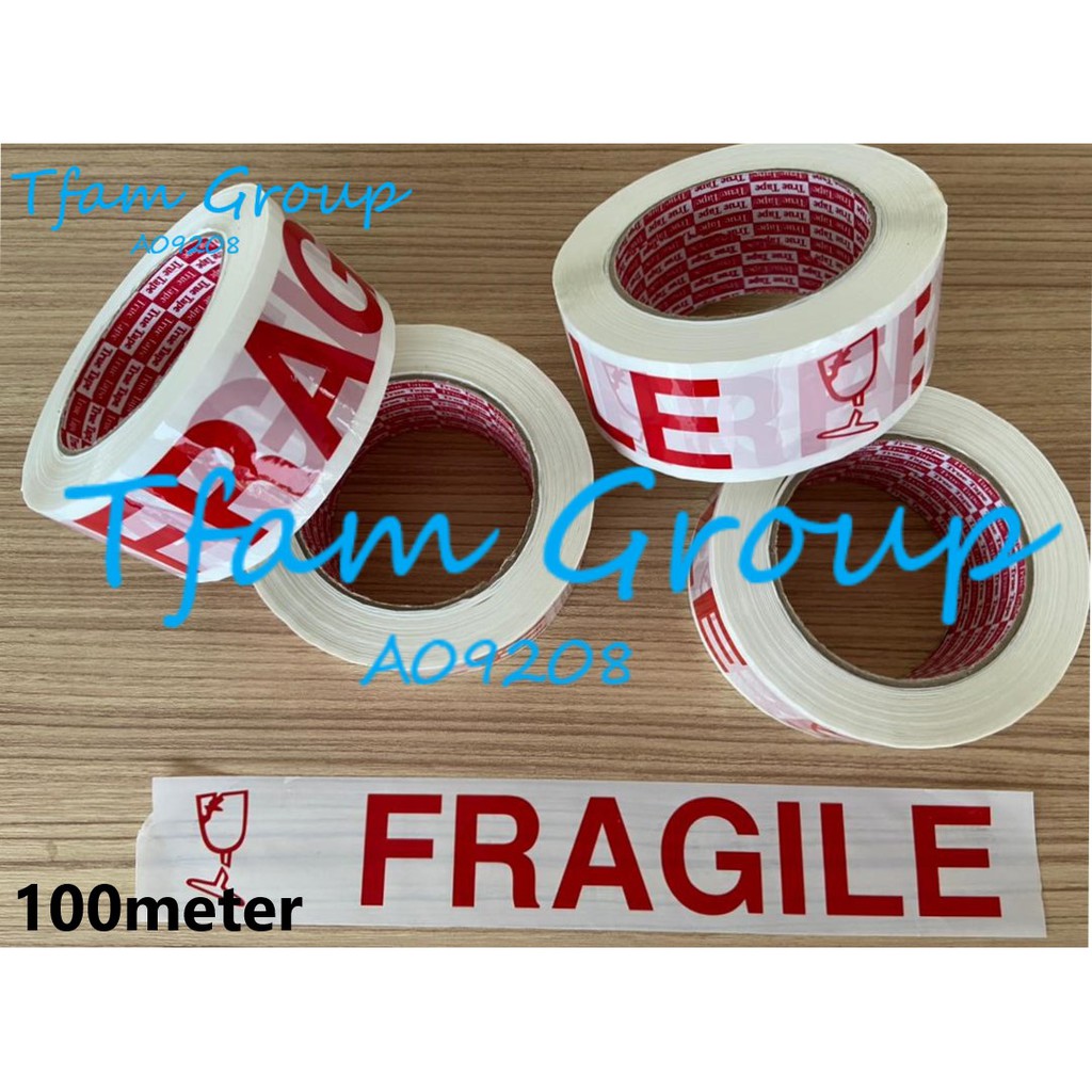 Good Quality 100 Meter x 48mm Fragile Packing Tape (Bulk order available more cheaper) Shopee