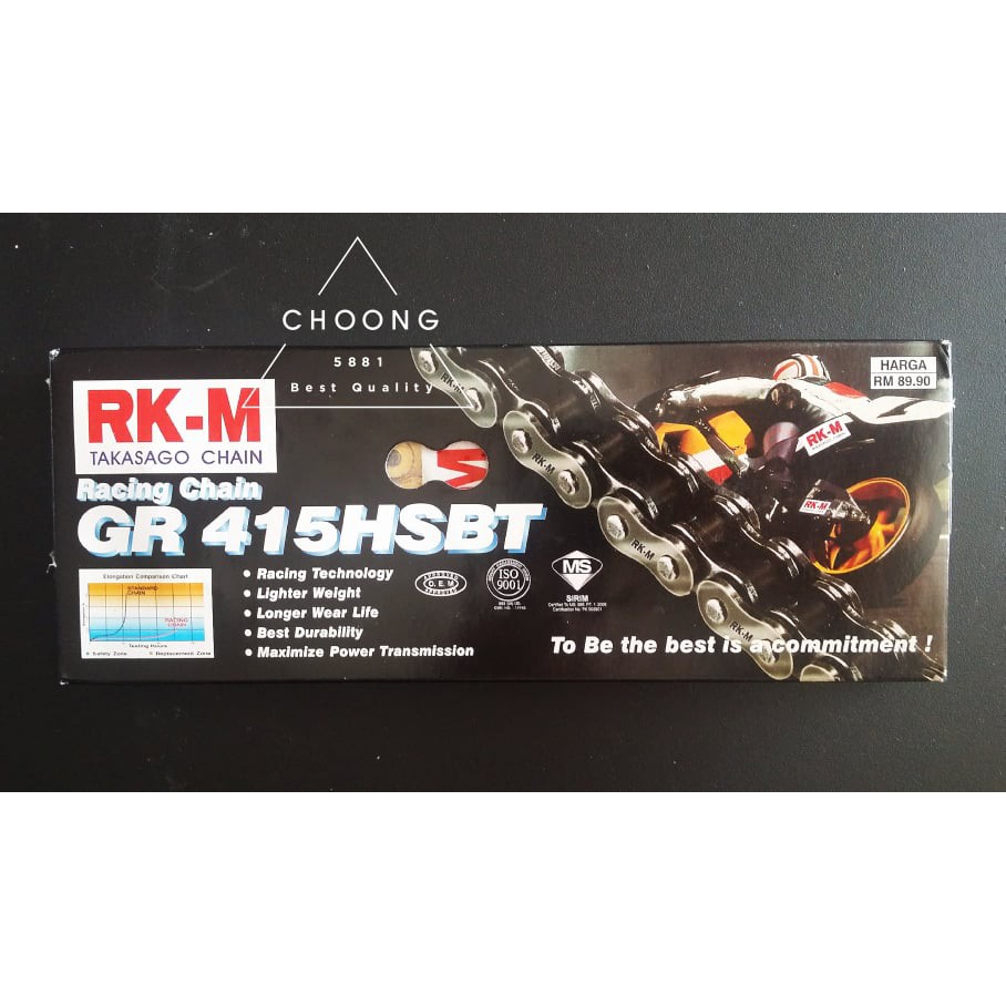 Rkm Gold Racing Rantai Chain Motosikal 415 104l 114l 122l