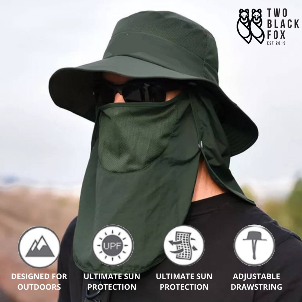 [READY STOCK] TBF Sunhat with Face Cover UV Protect
