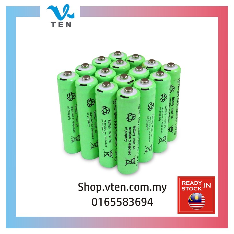 up to 400mAh capacity with smart LED 4x AAA Rechargeable Batteries Ni-MH 1.2V 