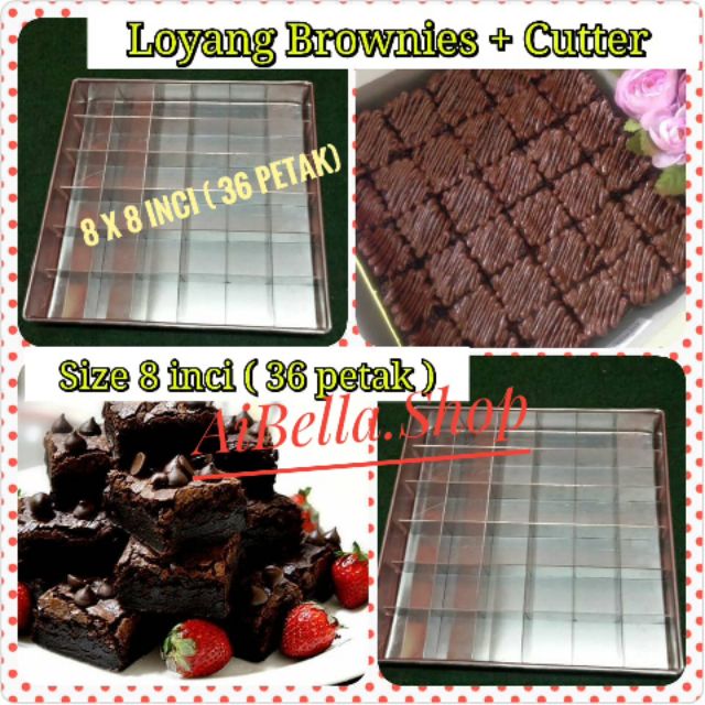 High Quality Set Loyang Brownies Cutter Size 8 X 8 Inci Shopee Malaysia