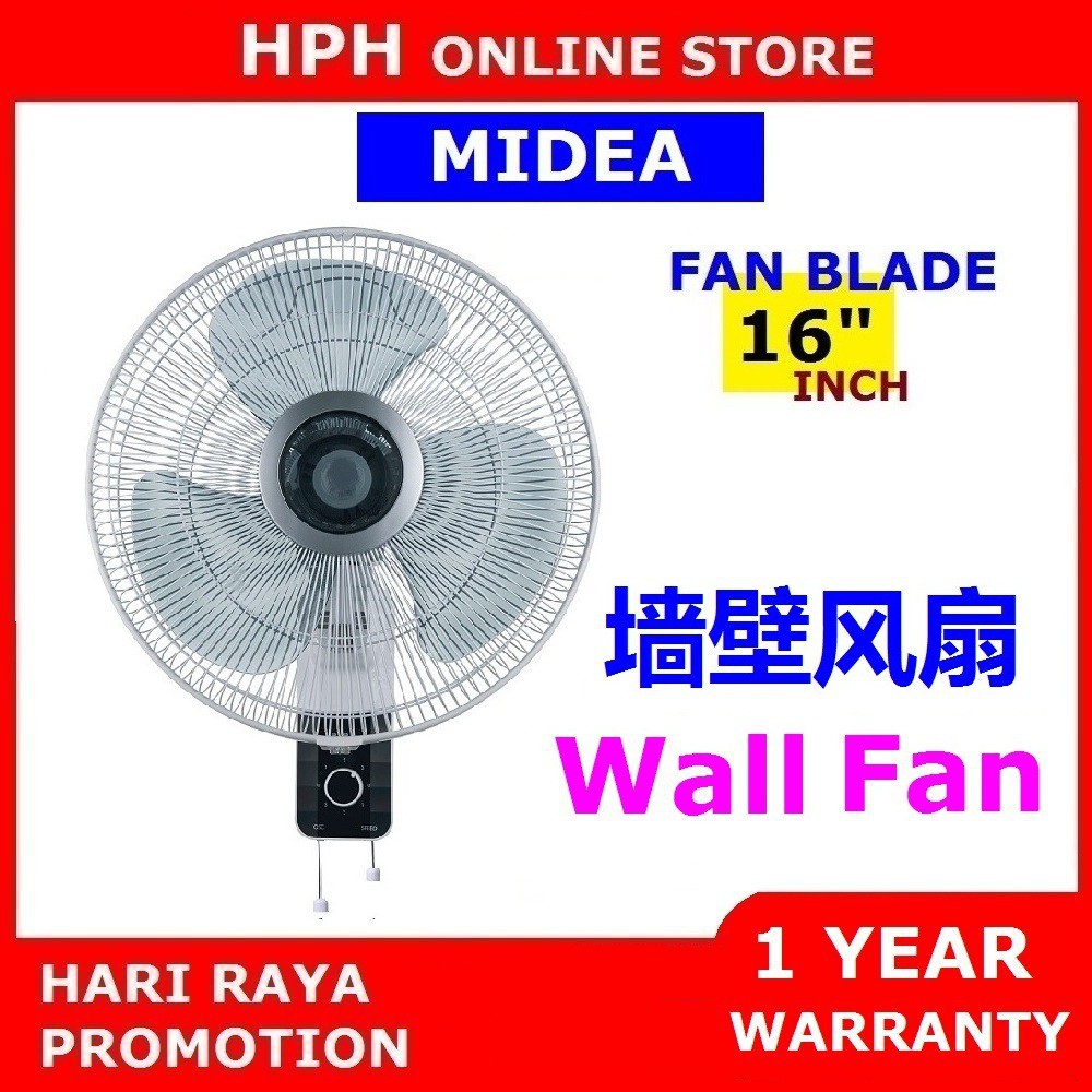 Promo Midea 16 Wall Fan Mf 16fw6h Mf 16fw15ka Shopee Malaysia