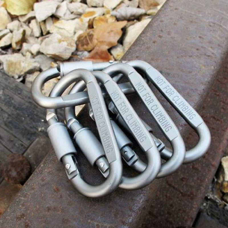 Key Survival Chain Keychain Outdoor Carabiner Clip Lock Hook Climbing D-Ring 