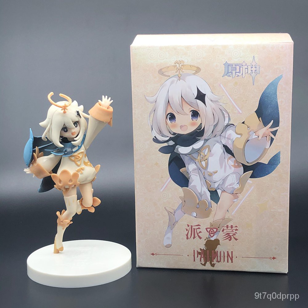 Color : with Box CHENZHEN 14cm Cute Girl Game Anime Figures Kawaii Girl Paimon Genshin Impact Action Figurine Collectible Model Toys Children Adult Gift CZ 