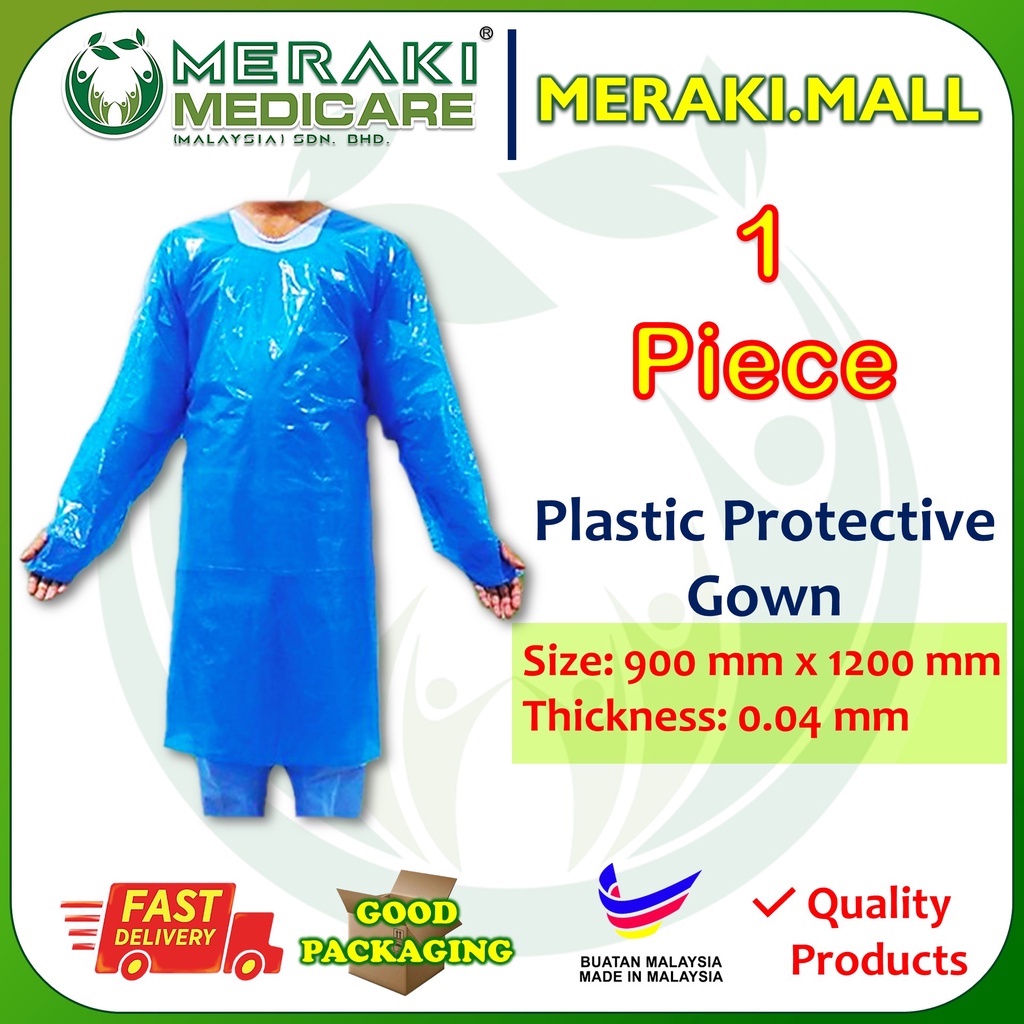 PPE PLASTIC PROTECTIVE GOWN 2 PACKS 10 PCS/PACK PAPPPGBLULD4