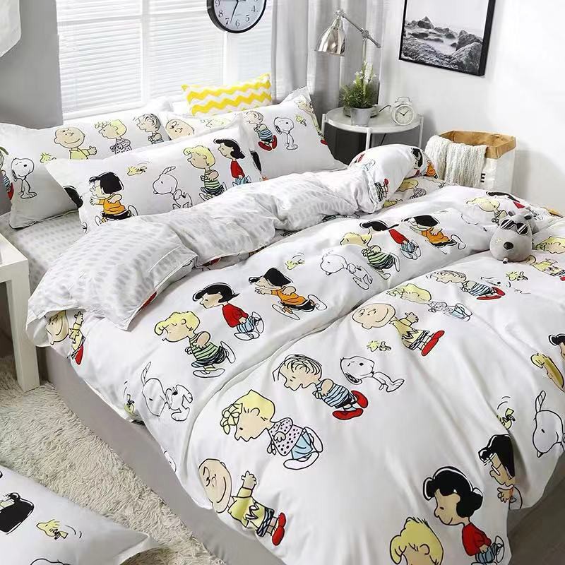Ins Cartoon Snoopy Bedding Sets Dormitory Single Queen King Size
