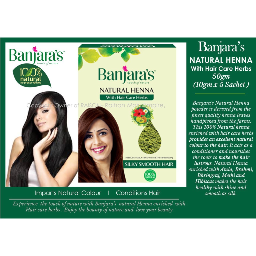Original Price Banjaras Natural Henna Hair Care 5x20g 100g