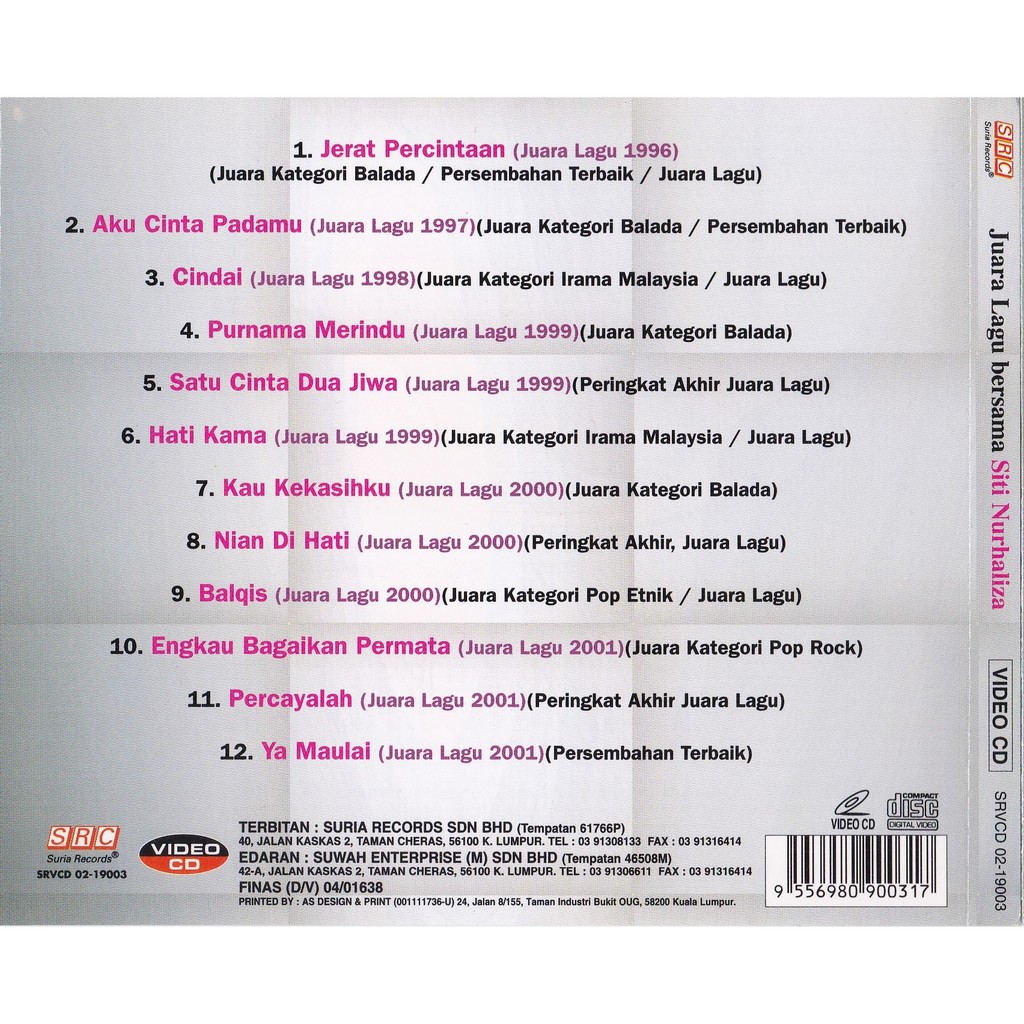 Vcd Juara Lagu Bersama Siti Nurhaliza Shopee Malaysia