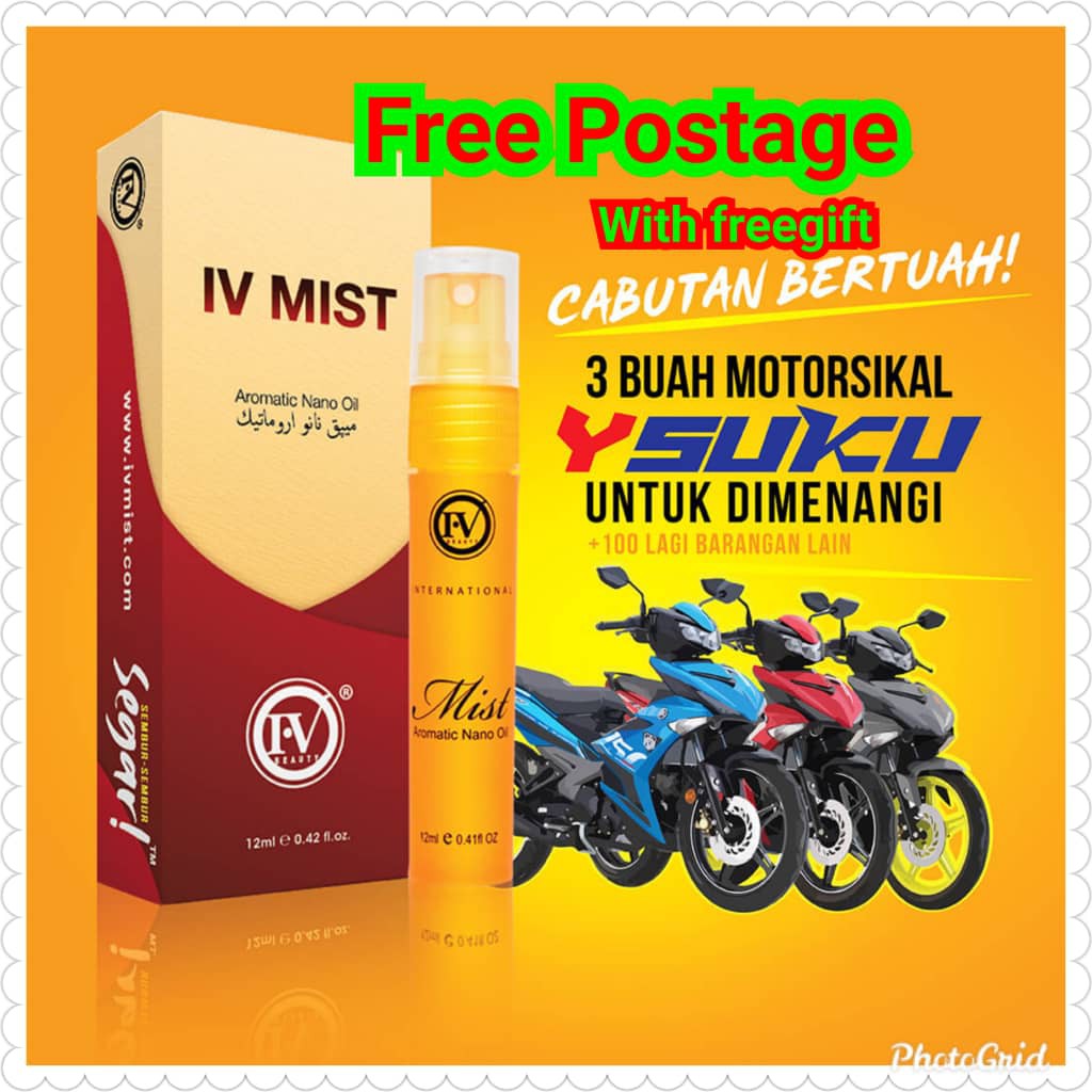 Free Postage Iv Mist Aromatic Nano Oil 12ml Original Hq Free Shipping Shopee Malaysia