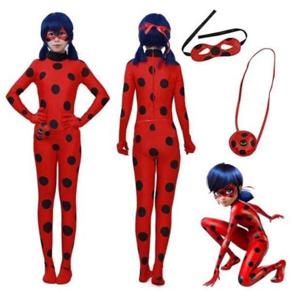 HOT Outfits Tight Fancy Dress Kids Miraculous Ladybug Cosplay Costume Jumpsuit