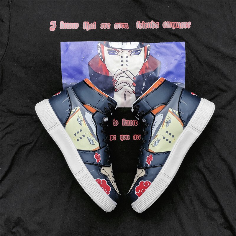 Comic male Anime shoes Naruto Sneakers Pain six cosplay Men Women Casual Shoes Breathable Winter High-top Vulcanized