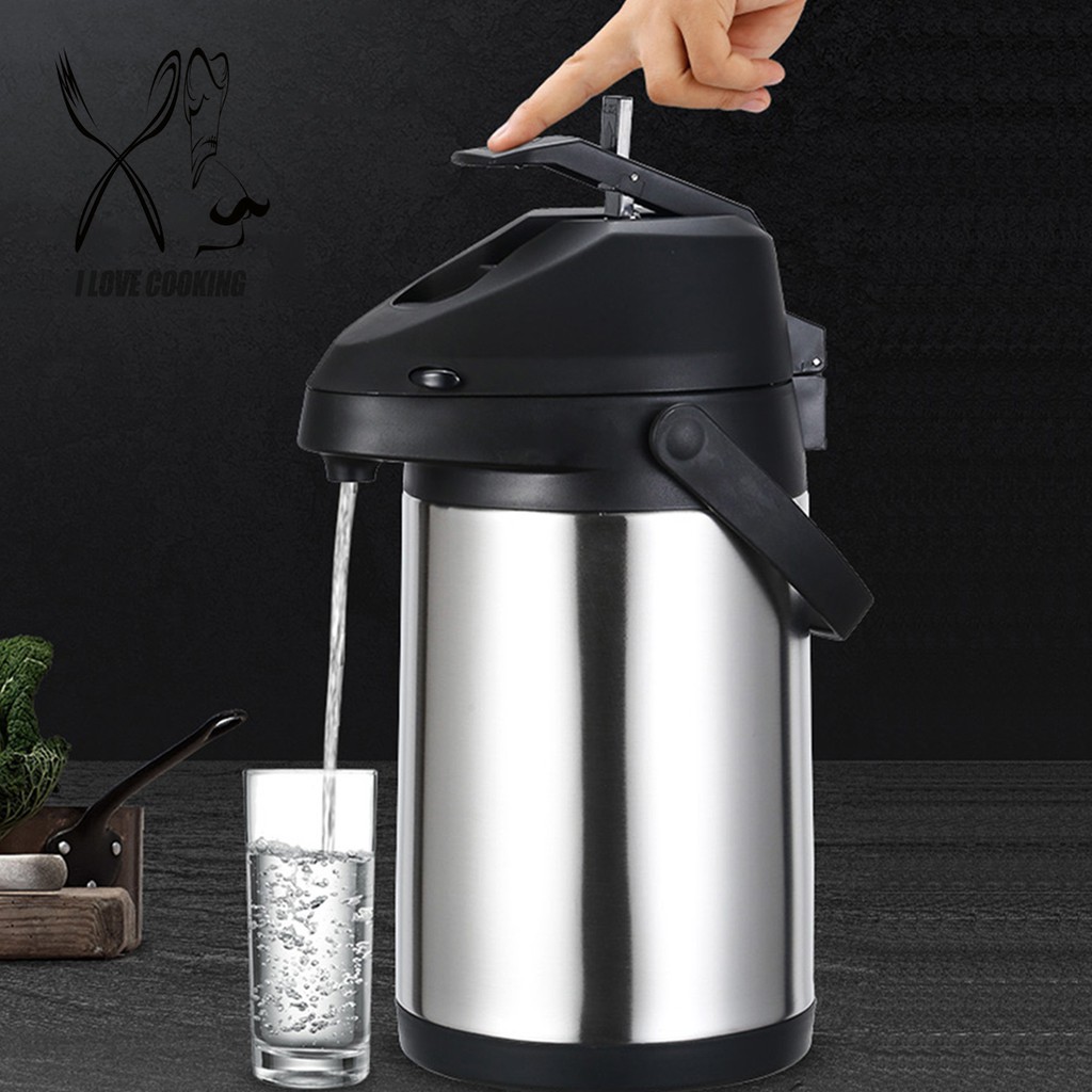 Tea/ Coffee Urn Catering Flask Drinks Dispenser Pump Action 4L Airpot