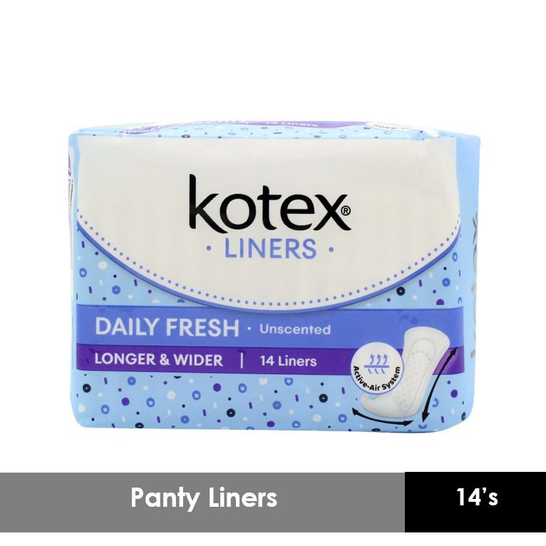 KOTEX Fresh Panty Liners Longer & Wider 14's Shopee Malaysia