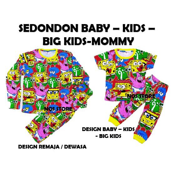 SET FAMILY SEDONDON Pyjamas Kids BABY Dewasa Cartoon  