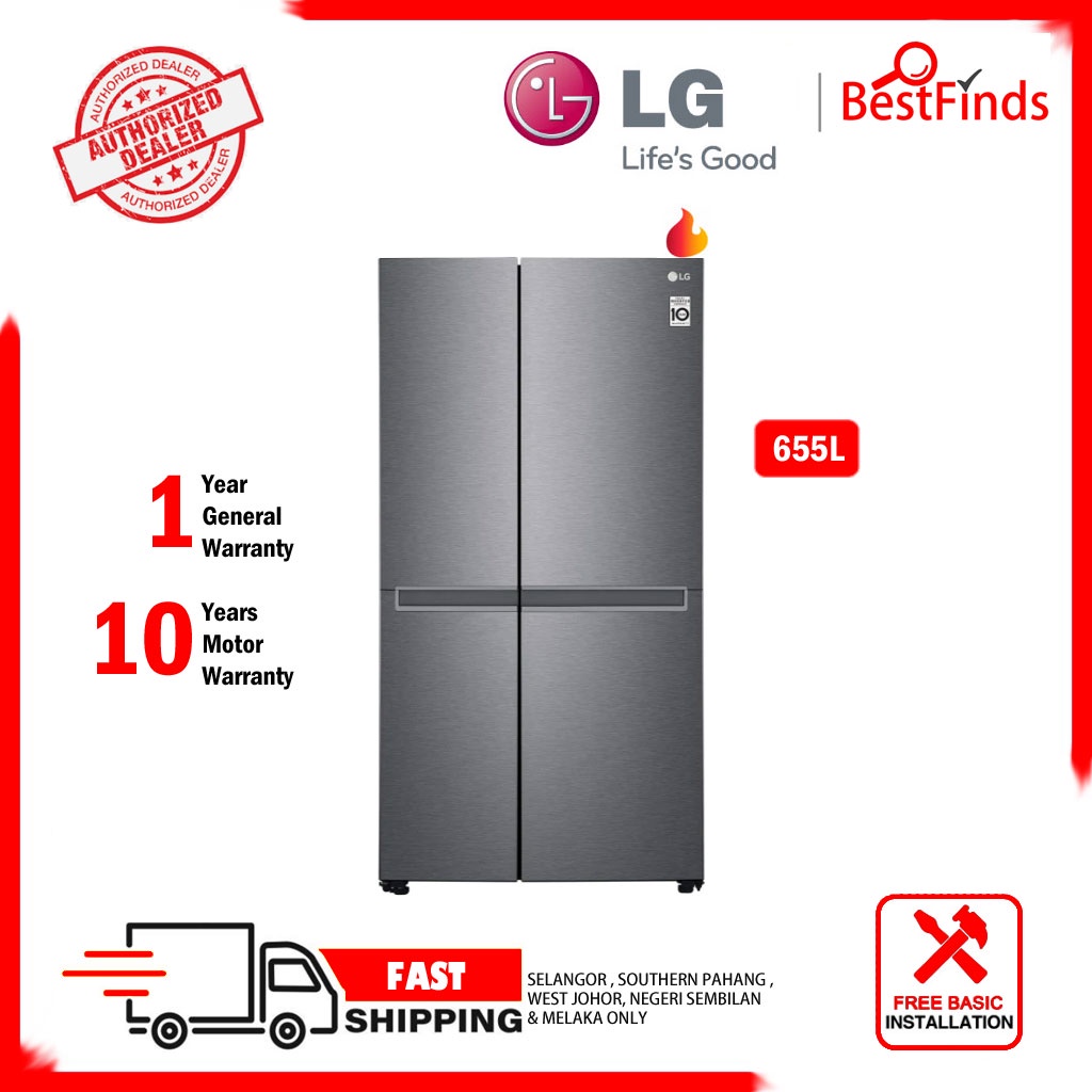 LG 655L SidebySide Refrigerator with Multi Air Flow & Inverter Linear