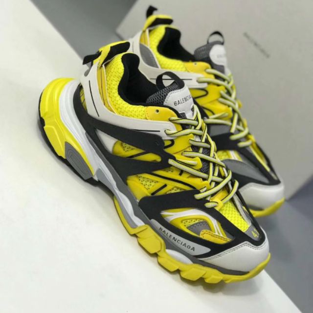 2d87a7 cheaper chaussures gris jaune track balenciaga pour