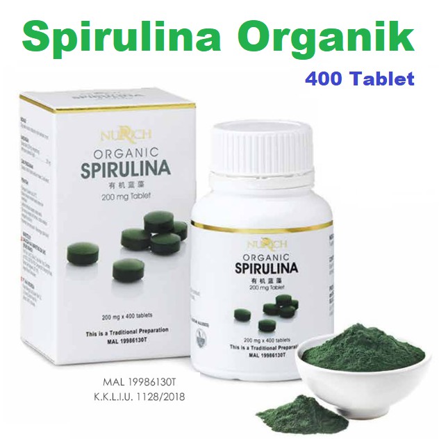 Nurich Spirulina Pil Organik Hai O Original 400 Tablet Shopee Malaysia