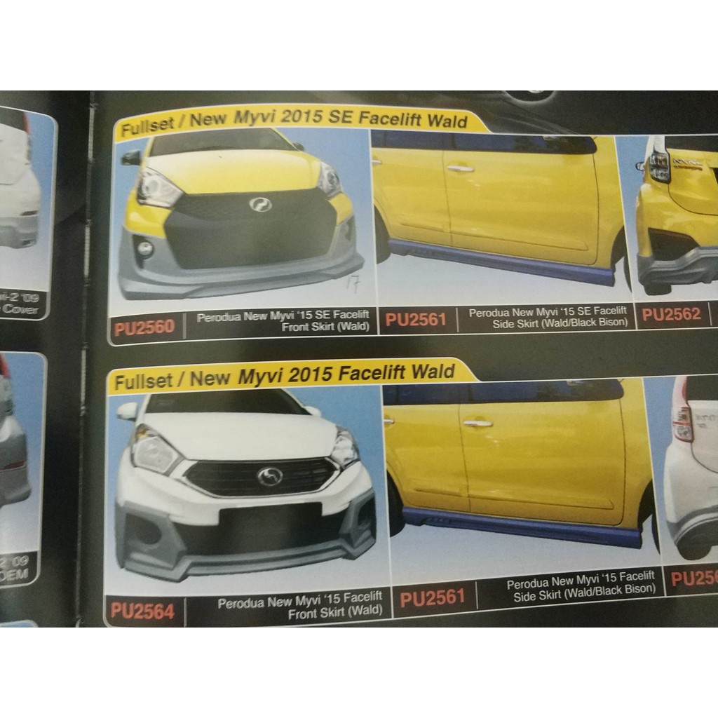 Perodua Myvi 2011 2015 Icon Lagi Best Various Type Front Side Rear Bodykit Skirting Shopee Malaysia