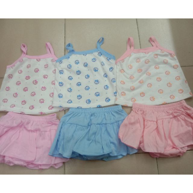 Baby girl singlet skirt pant printed 