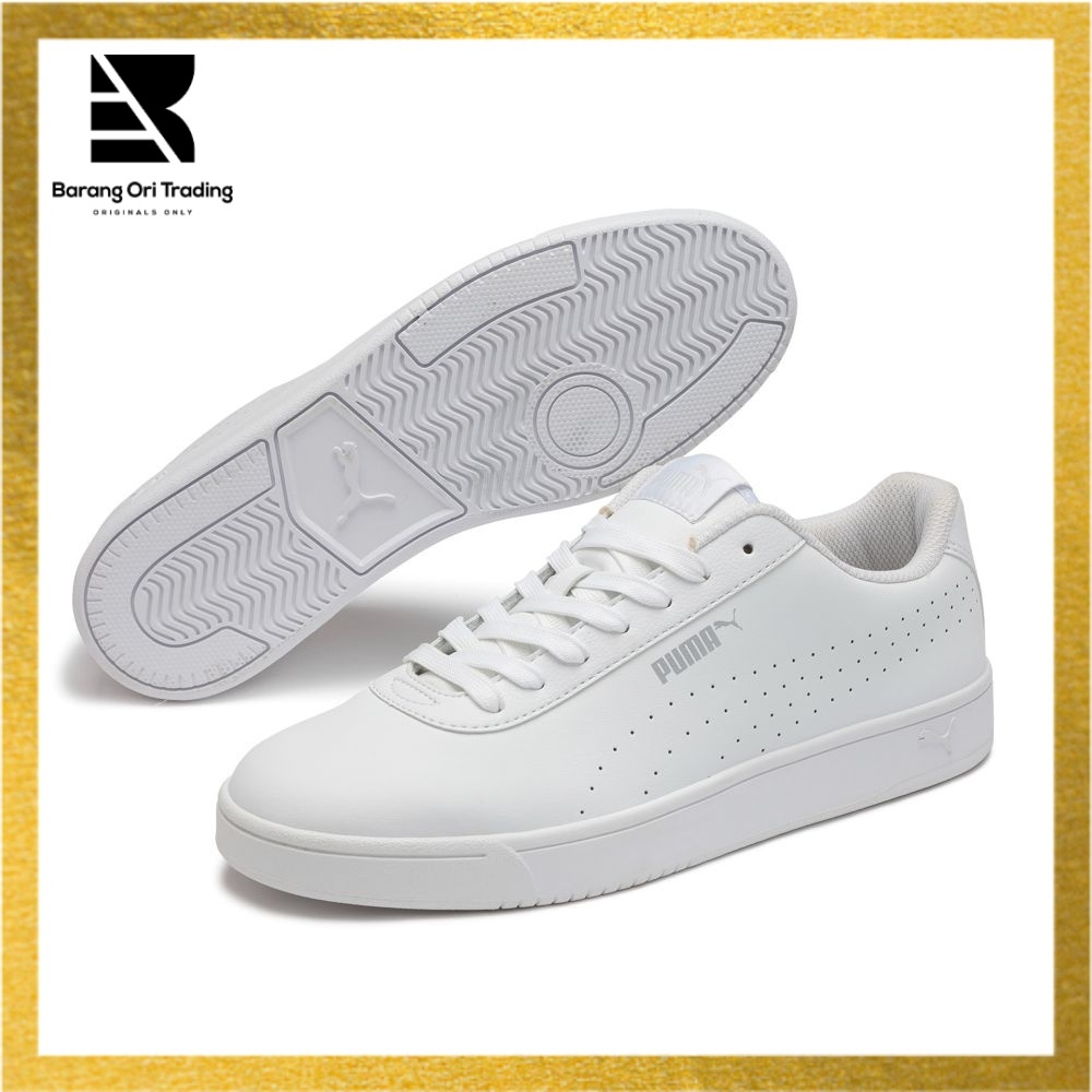 Puma Court Pure Sneakers Puma White-Puma White-Gray Kasut Casual Lelaki - 37476601