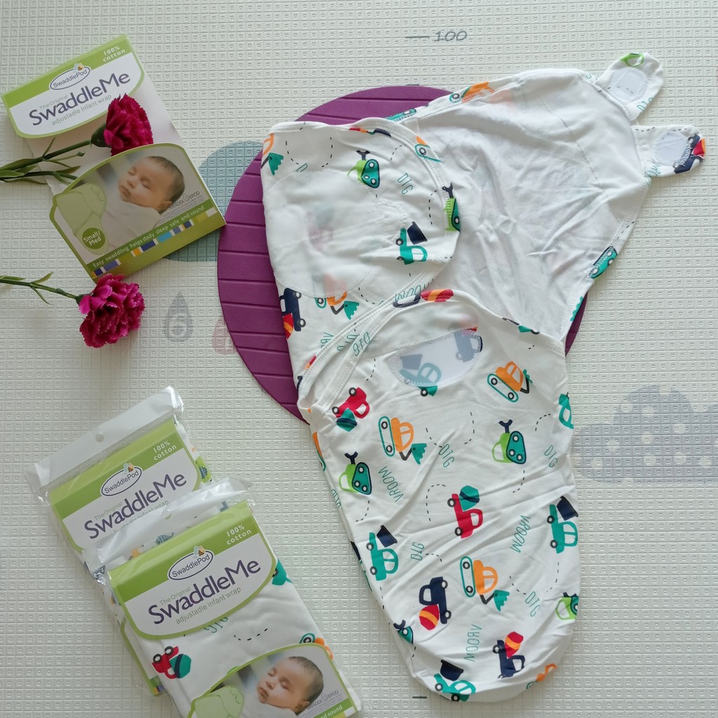 SwaddleMe Adjustable Infant Wrap [Medium Assorted Designs] Shopee