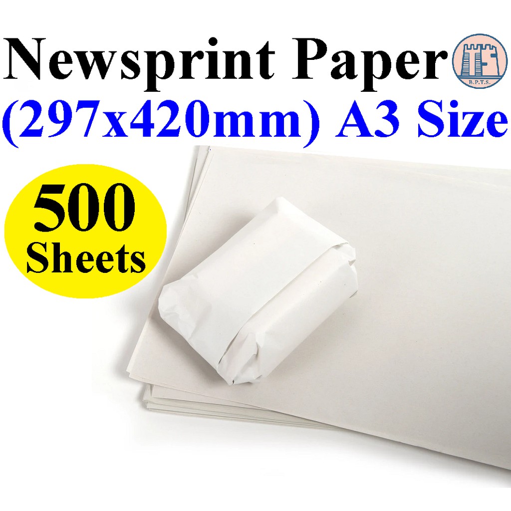 500Pcs Newsprint White Packing Wrapping Paper A3 Size (297x420mm
