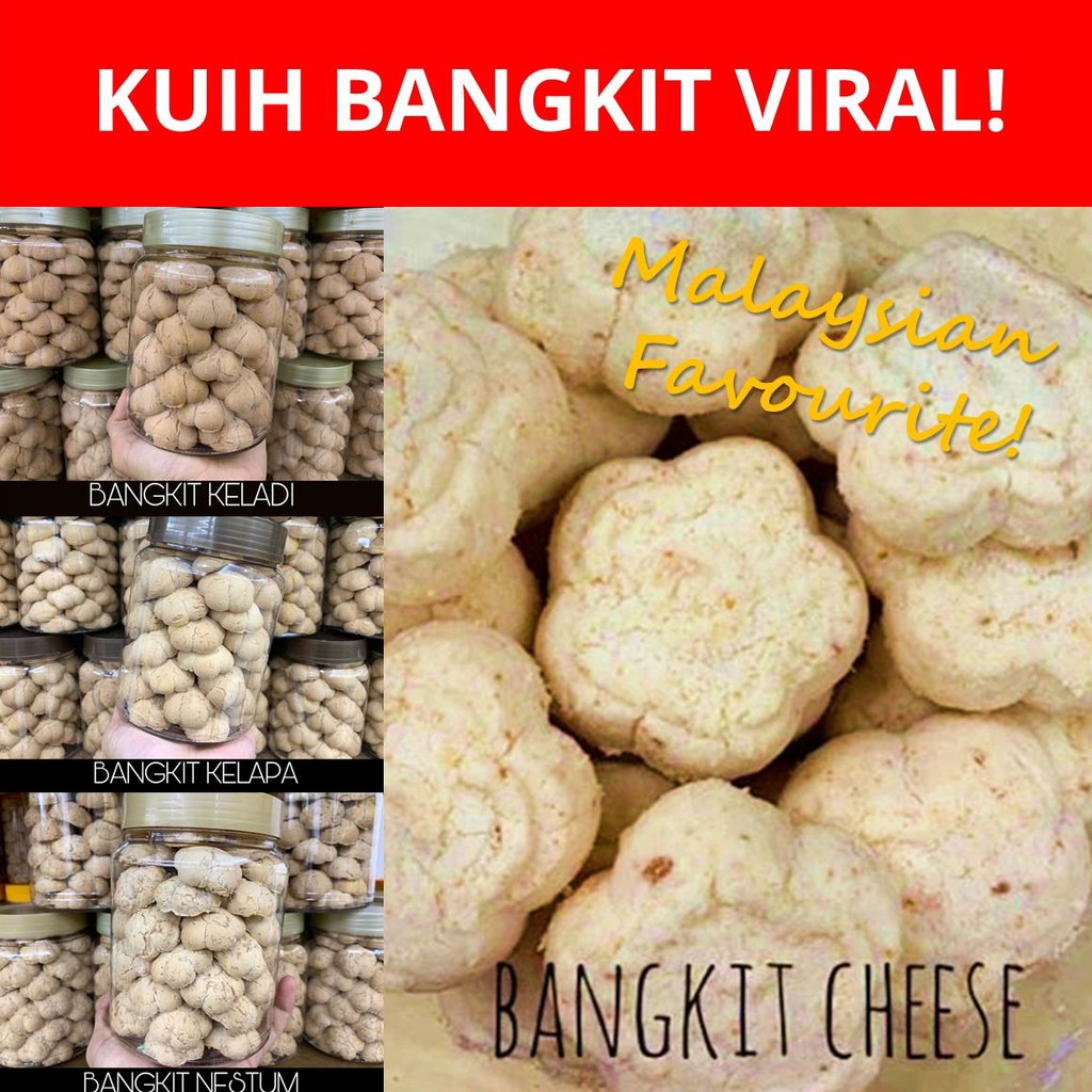 Promo Kuih Bangkit Pelbagai Perisa Cheese Kelapa Kacang Hijau Cookies Original Viral Homemade Halal Muslim Shopee Malaysia