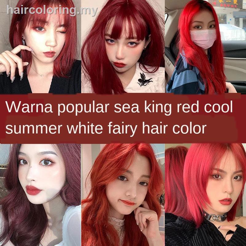 Red Series Hair Coloring Hair Colour Dye Neptune Color Hair Dye Plant Dyes At Home Rose 2020 Grape Red Permanent Shopee Malaysia