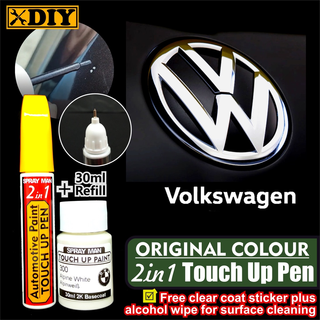 Volkswagen 2in1 Touch Up Pen Original Colour Automotive Paint Shopee