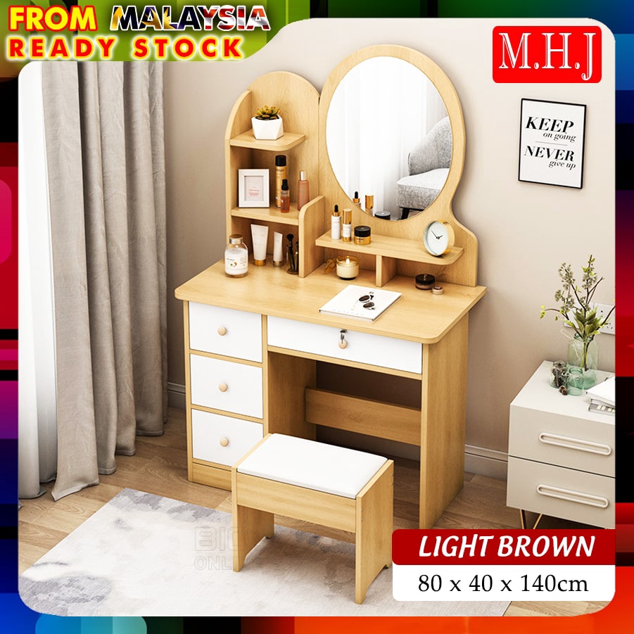 Mhj A182 3 Pattern Dressing Table Set Drawer And Rack Makeup