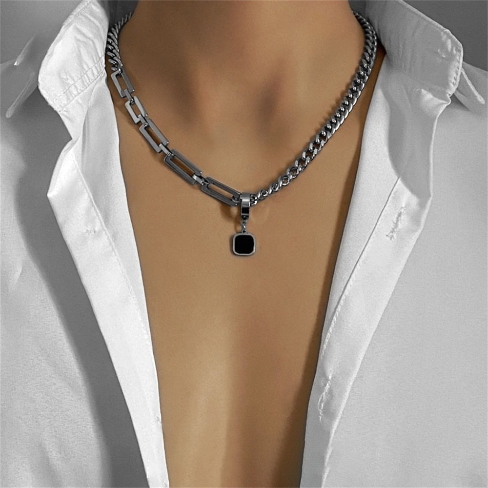 Hip-hop Personality Irregular Stitching Chain Necklace Couple Pendant Neclace Women Men Accessories