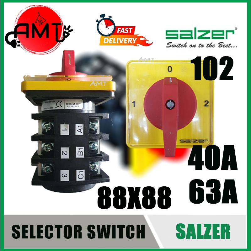 SALZER 102 40A 63A SELECTOR SWITCH CHANGE OVER 1P 2P 3P 4P S4061153