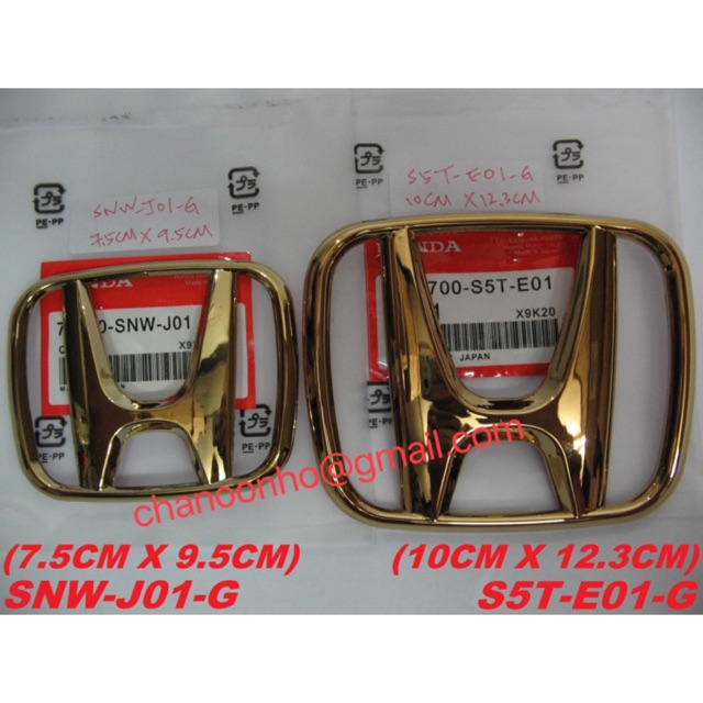 HONDA GOLD EMBLEM LOGO-(ACCORD/CITY/CIVIC/CRV/HRV/JAZZ)  Shopee 