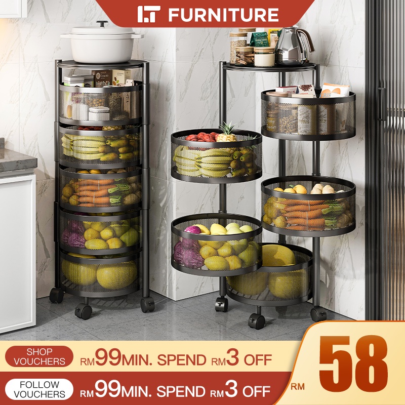 Rak dapur Onion Rack Rak Bawang kitchen Rotating rack organizer rak ...