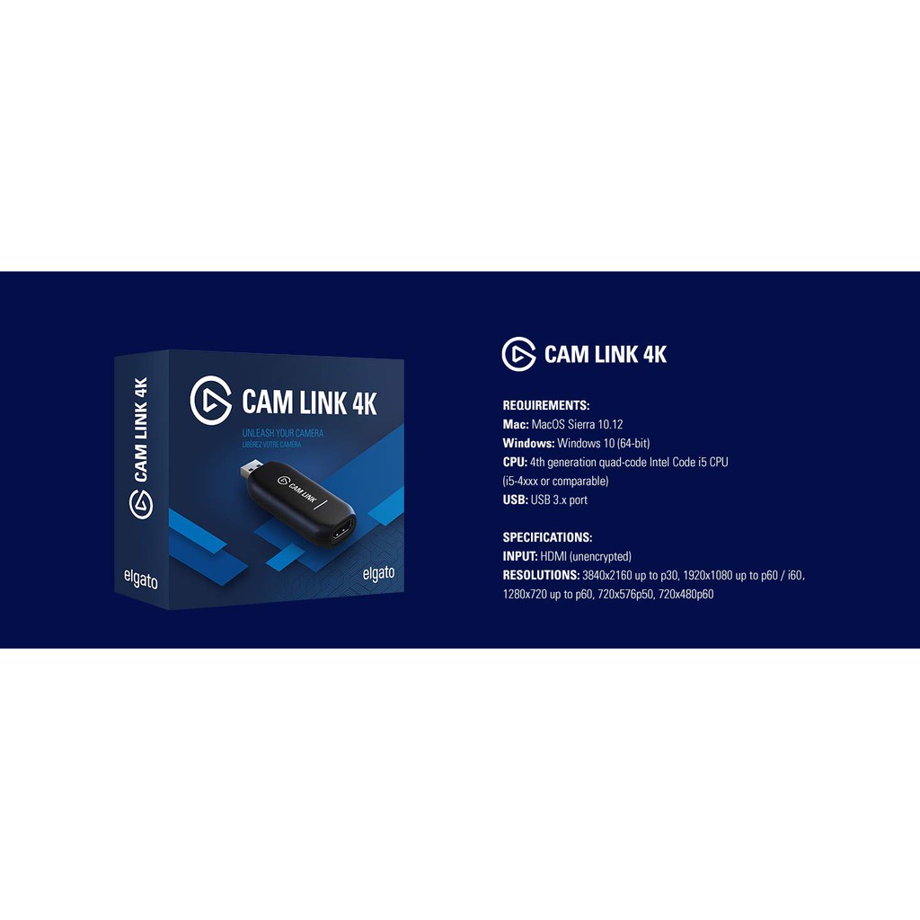 Elgato Camlink 4k 1080p 60fps Or Even Up To 4k At 30 Fps Cam Link 10gam9901 Shopee Malaysia