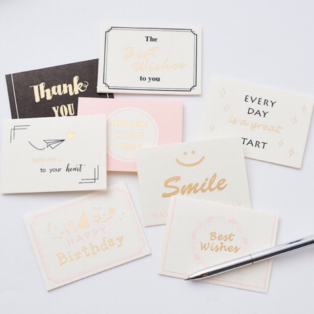 korean style greeting card with small envelop birthday