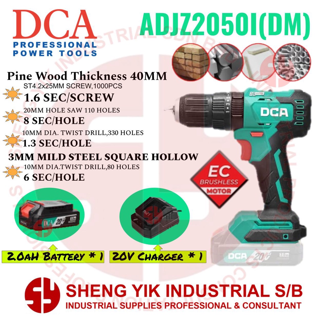 SYI DCA 20V ADJZ2050I(DM) BRUSHLESS CORDLESS HAMMER DRILL Shopee Malaysia
