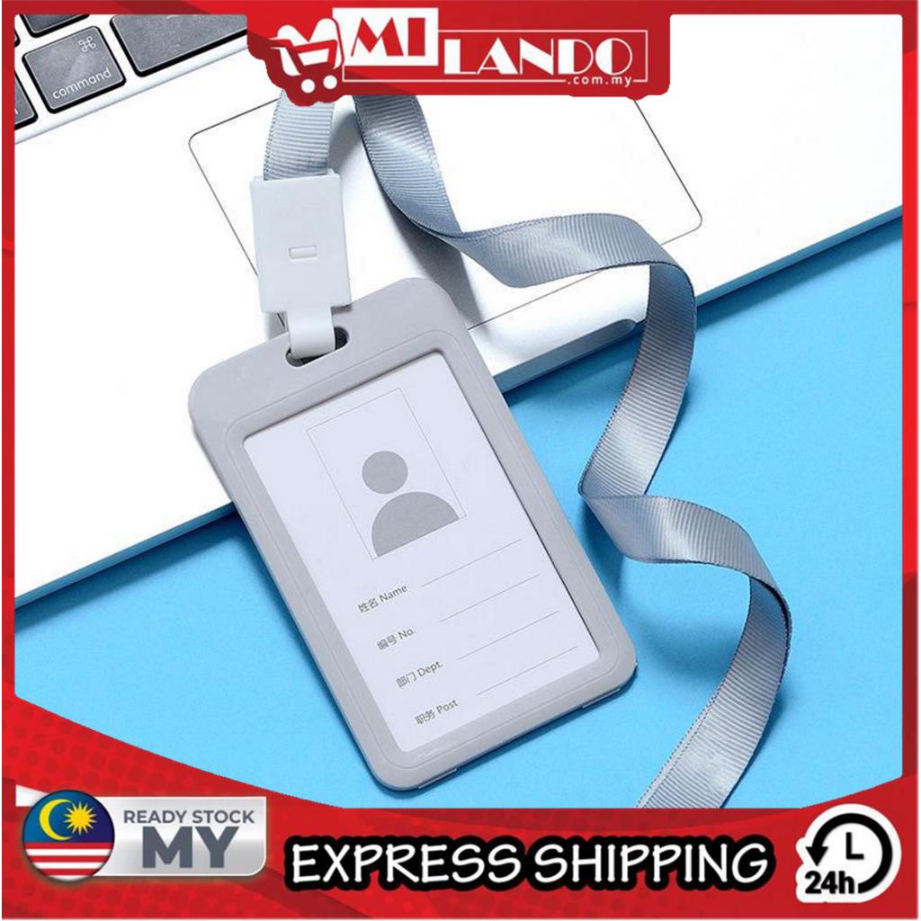 (Vertical Size) MILANDO Office ID Card Holder Touch and Go Scan Card with 1.5m Lanyard (Type 8)