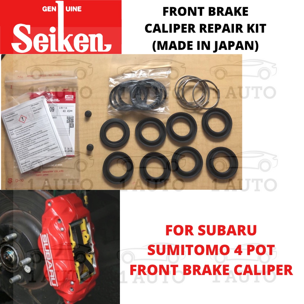 (MADE IN JAPAN) SEIKEN FRONT BRAKE CALIPER REPAIR KIT SUBARU 4 POT SUMITOMO CALIPER IMPREZA WRX