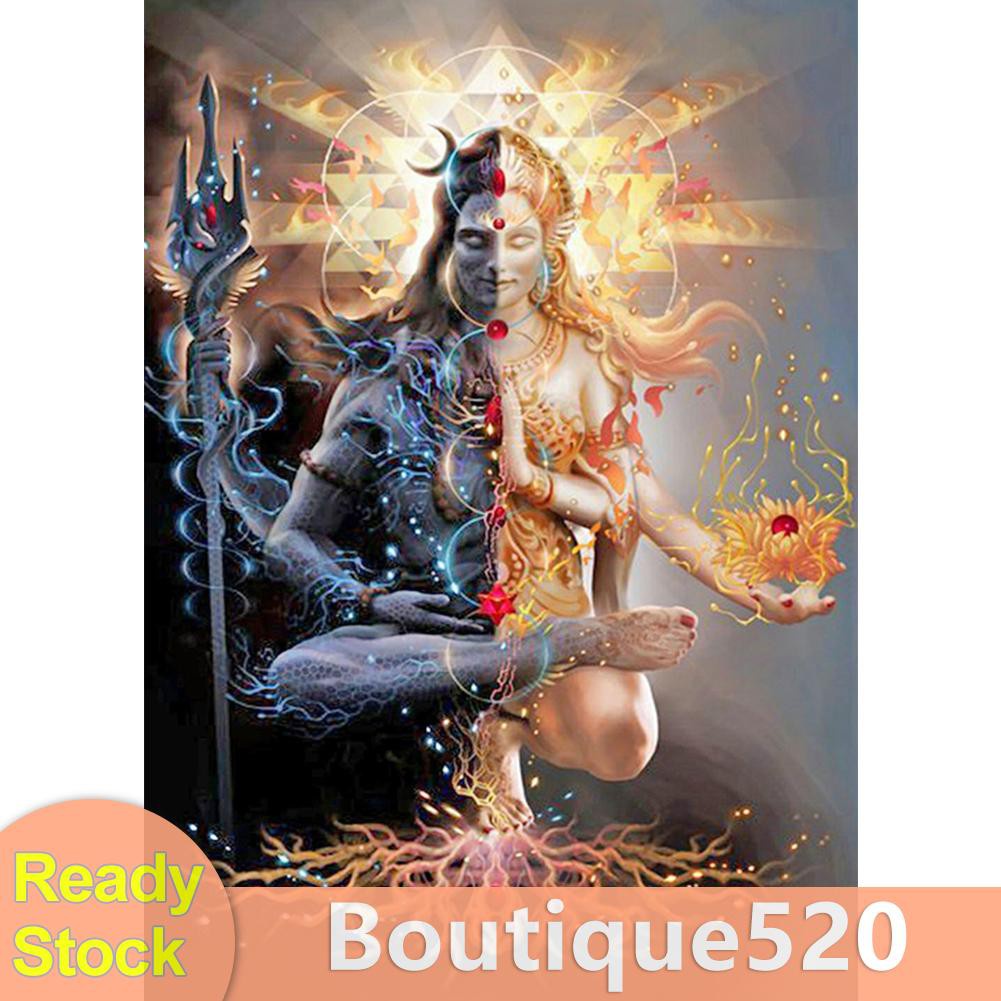 bou Diamond Painting Kit Indian Shiva Art Full Round Drill Picture Handicrafts