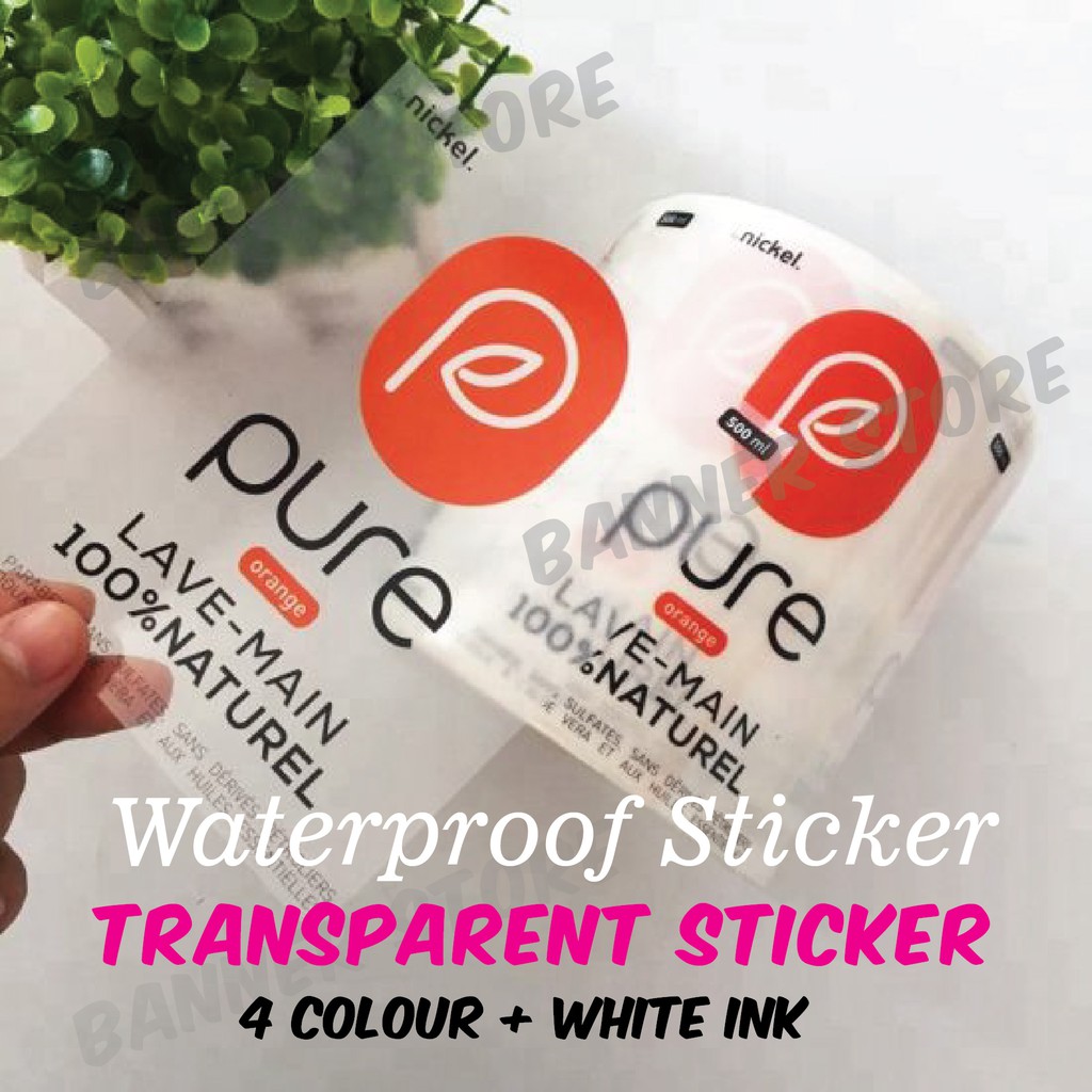 transparent sticker white ink