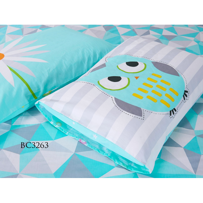 【Pillow panel 】BC3263 Twill Cotton Panel*Cute Blue Owl*