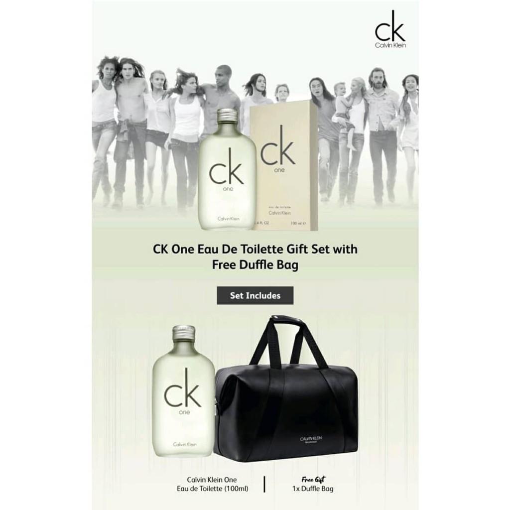 Beheren Jasje Uitgang Calvin Klein CK One for Men Eau De Toilette 100ML With Free Duffle Bag |  Shopee Malaysia