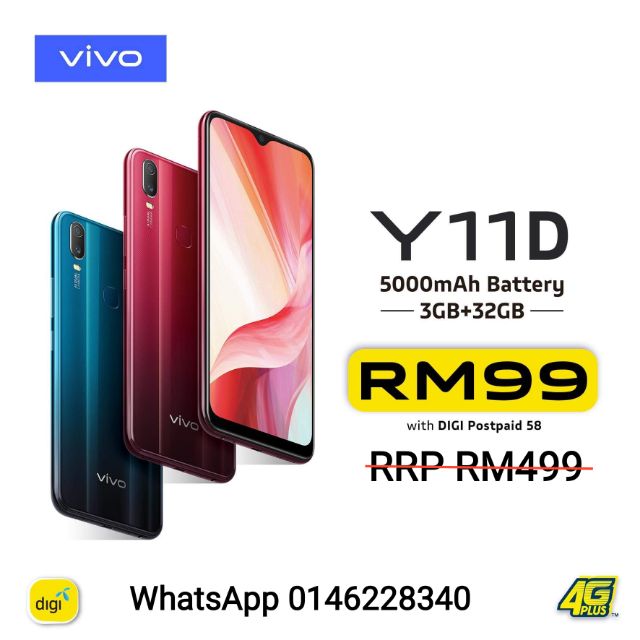 Vivo Y11d 3gb Ram 32gb Rom Bundle Digi Shopee Malaysia